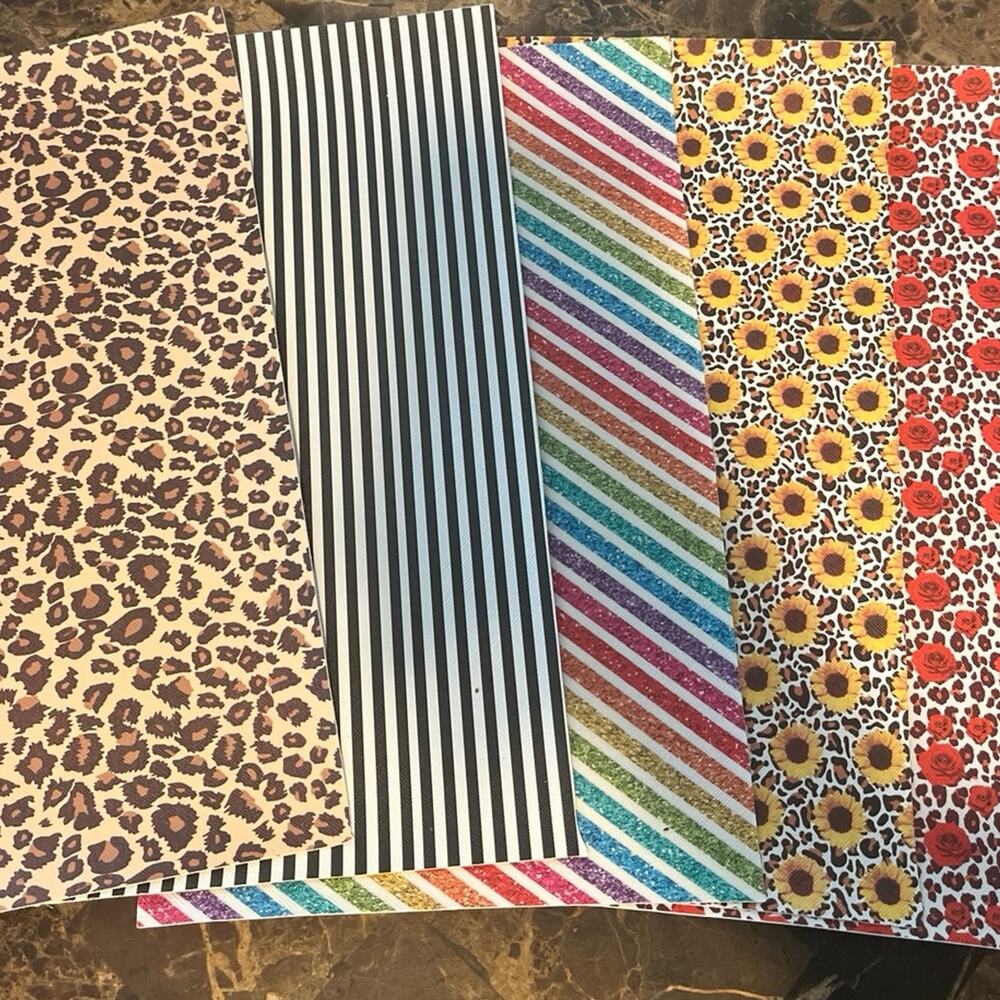 5 sheets of faux leather misc name approx size 7x12